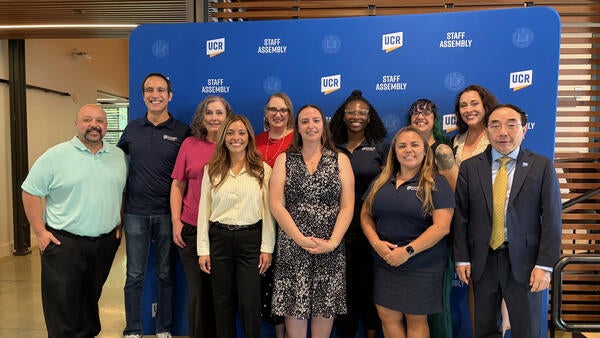 The 2025-2026 UCR Staff Assembly Executive Board members at the Outstanding Staff Awards.