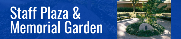 Text with staff memorial garden image 